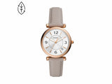 Fossil Women's Carlie Three-Hand Date Gray Eco Leather Watch - ES5161 | Time Watch Specialists