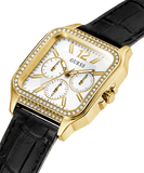 Guess Gold Tone Case Black Genuine Leather Woman's Watch | GW0309L2 | Time Watch Specialists