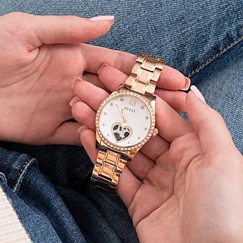 GUESS Rose Gold Tone Stainless Steel Woman's Watch | GW0380L3 | Time Watch Specialists