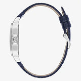 GUESS Silver Tone Case Navy Genuine Leather Woman's Watch | GW0309L1 | Time Watch Specialists