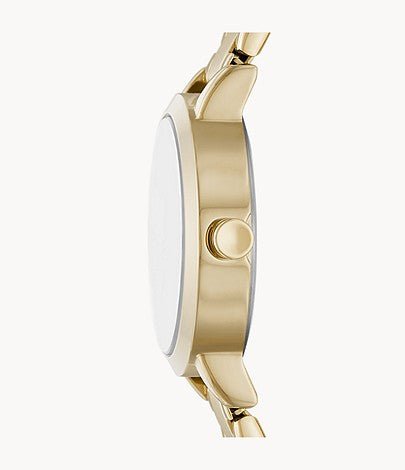 GUESS Soho Three-Hand Gold-Tone Stainless Steel Woman's Watch | NY6647