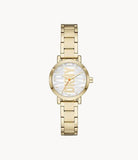 GUESS Soho Three-Hand Gold-Tone Stainless Steel Woman's Watch | NY6647 | Time Watch Specialists