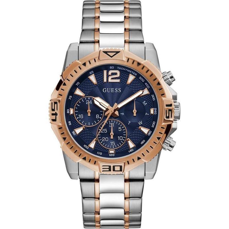 GUESS Sport Commander Pilot Silver & Rose Gold Men's Watch | GW0056G5 | TIME Watches