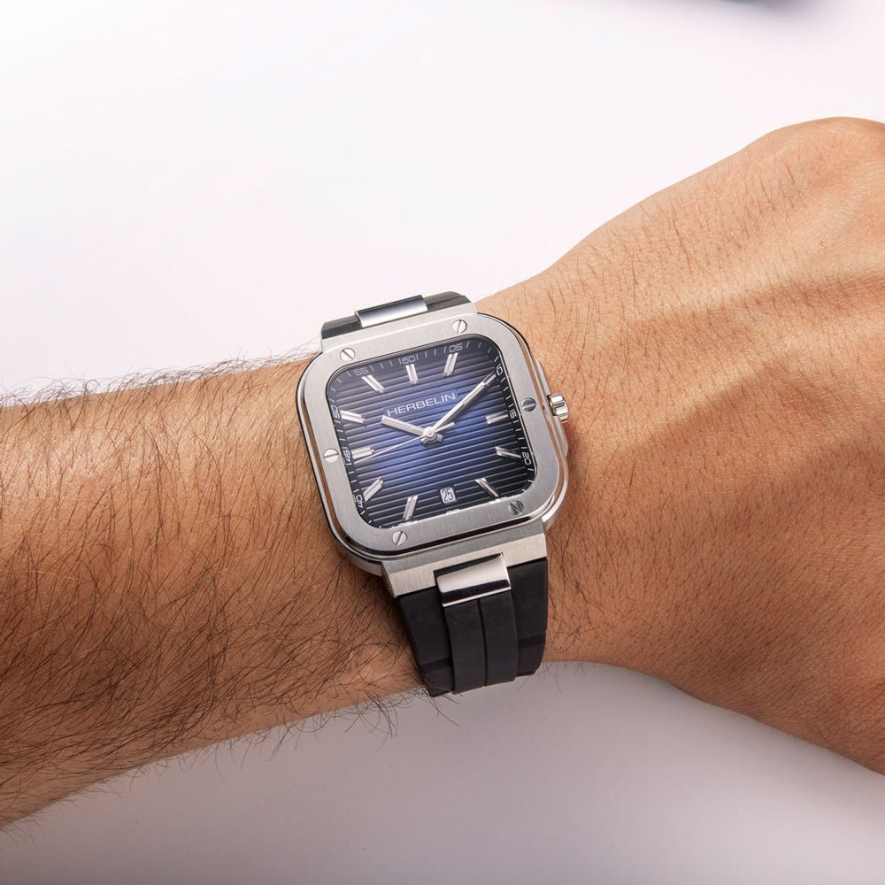 Herbelin Cap Camarat Leather Strap Blue Dial Men's Watch | 12246A15CA | Time Watch Specialists