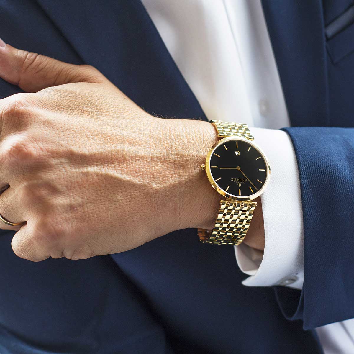 Herbelin Epsilon Gold Men's Watch - 19416/BP14N | Time Watch Specialists