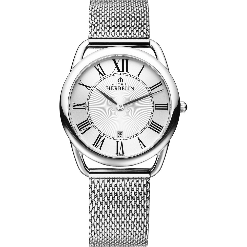 HERBELIN Equinoxe Silver Dial and Silver Steel Bracelet 34mm Women's Watch | 19597/08B | TIME Watches