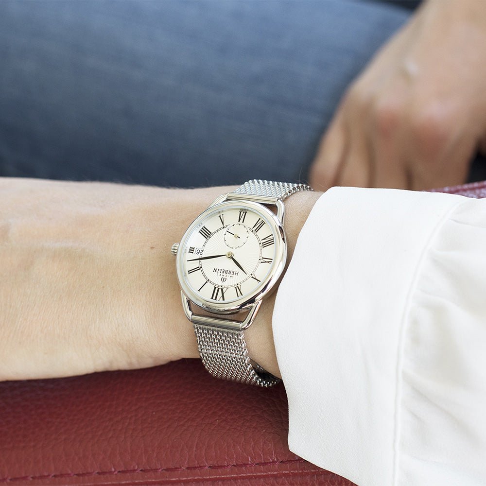 HERBELIN Equinoxe Mother of Pearl Dial and Black Steel Bracelet 30mm Women's Watch | 18397/08B | TIME Watches