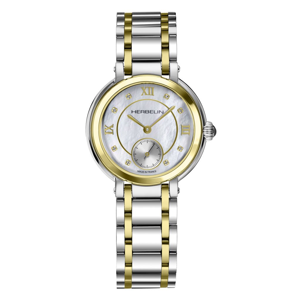 Herbelin Galet Mop & Diamond Dial Two Tone Women's Watch | 10630BT89 | Time Watch Specialists