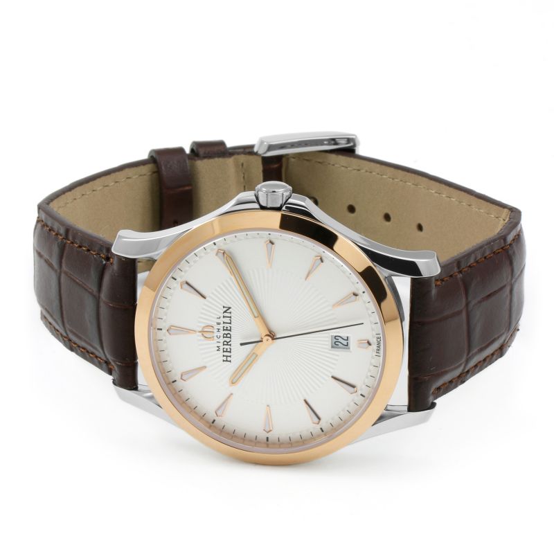 HERBELIN Inspiration Lyre Silver Dial and Black Leather 42mm Men's Watch | 12213/TR12MA | TIME Watches