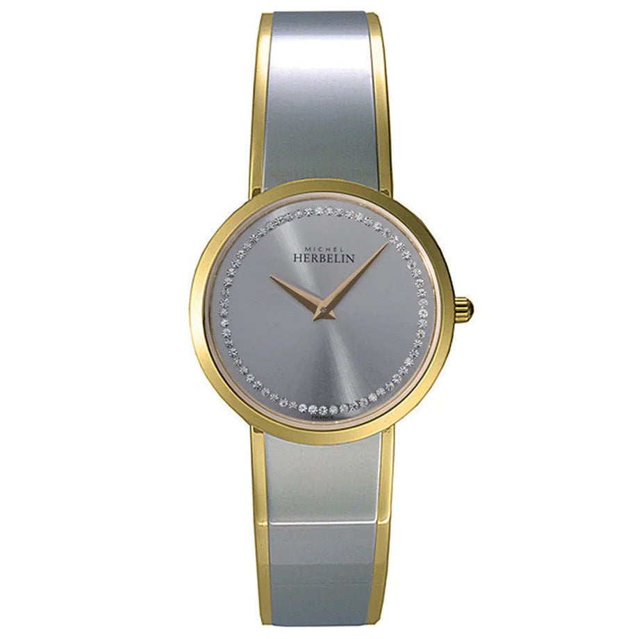Herbelin M-Band Stainless Steel Yellow Gold Woman's Watch | 17082/BT62 | Time Watch Specialists
