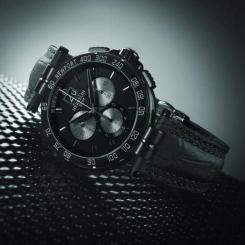 HERBELIN Newport Black Dial and Black Leather 44mm Men's Watch | 36656/GN33 | TIME Watches