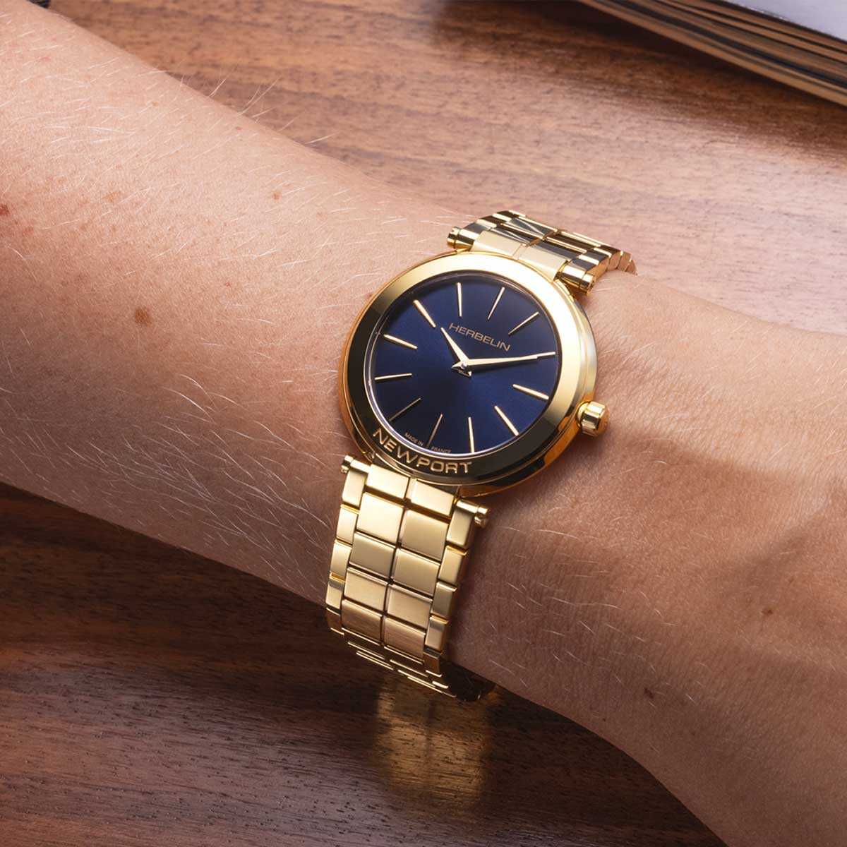 Herbelin Newport Slim Gold Women's Watch 16922/BP15 | Time Watch Specialists