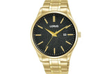 Lorus Classic Stainless Steel Gold Tone Black Dial Men's Watch | RH934QX9 | Time Watch Specialists