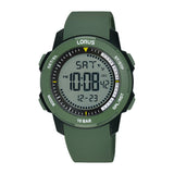Lorus Digital Dark Green Silicone Strap Men's Watch | R2377PX9 | Time Watch Specialists