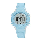 Lorus Digital Light Blue Silicone Unisex Watch | R2365PX9 | Time Watch Specialists