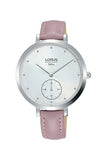 Lorus Light Purple Leather Strap White Sunray Dial Woman's Watch | RN435AX7 | Time Watch Specialists