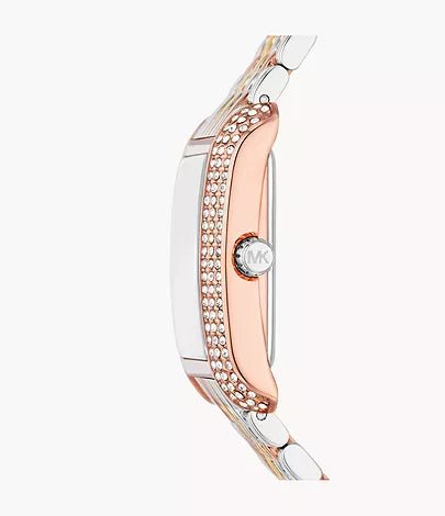 Michael Kors Emery Three-Hand Tri-Tone Stainless Steel Woman's Watch | MK4744 | Time Watch Specialists