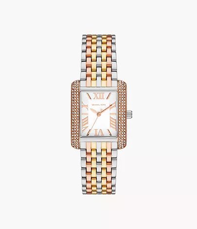 Michael Kors Emery Three-Hand Tri-Tone Stainless Steel Woman's Watch | MK4744 | Time Watch Specialists