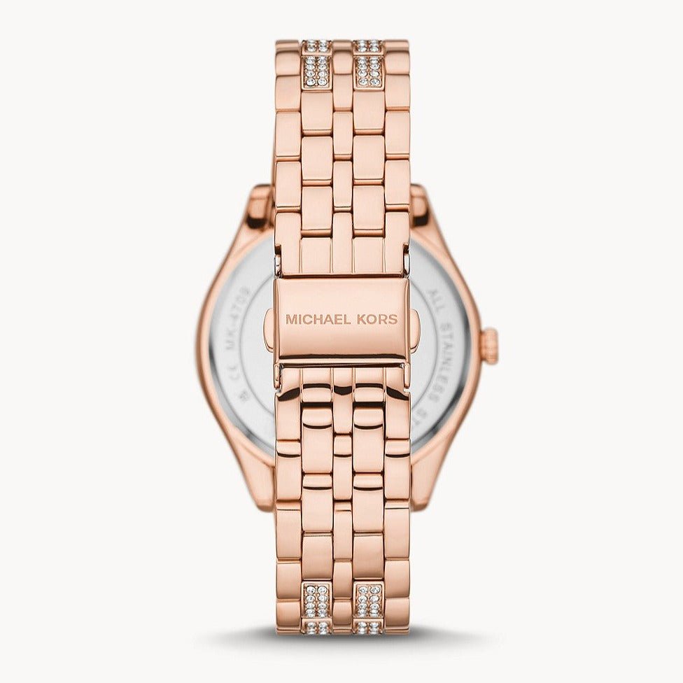Michael Kors Harlowe Three-Hand Rose Gold-Tone Stainless Steel Women's Watch | MK4710 | Time Watch Specialists