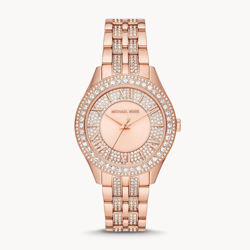 Michael Kors Harlowe Three-Hand Rose Gold-Tone Stainless Steel Women's Watch | MK4710 | Time Watch Specialists
