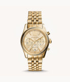 Michael Kors Lexington Chronograph Gold-Tone Stainless Steel Woman's Watch | MK7378 | Time Watch Specialists
