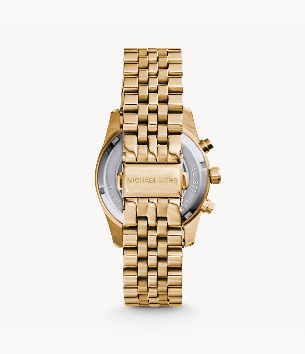Michael Kors Lexington Chronograph Gold-Tone Stainless Steel Woman's Watch | MK7378 | Time Watch Specialists