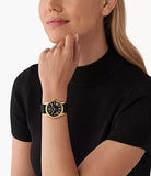 Michael Kors Lexington Three-Hand Black Leather Woman's Watch | MK4748 | Time Watch Specialists