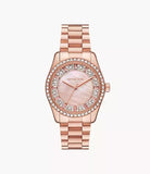 Michael Kors Lexington Three-Hand Rose Gold-Tone Stainless Steel Woman's Watch | MK7444 | Time Watch Specialists