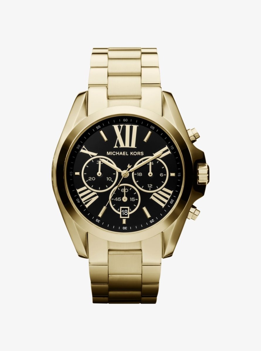 Buy Michael Kors Oversized Bradshaw Gold Round Stainless Steel