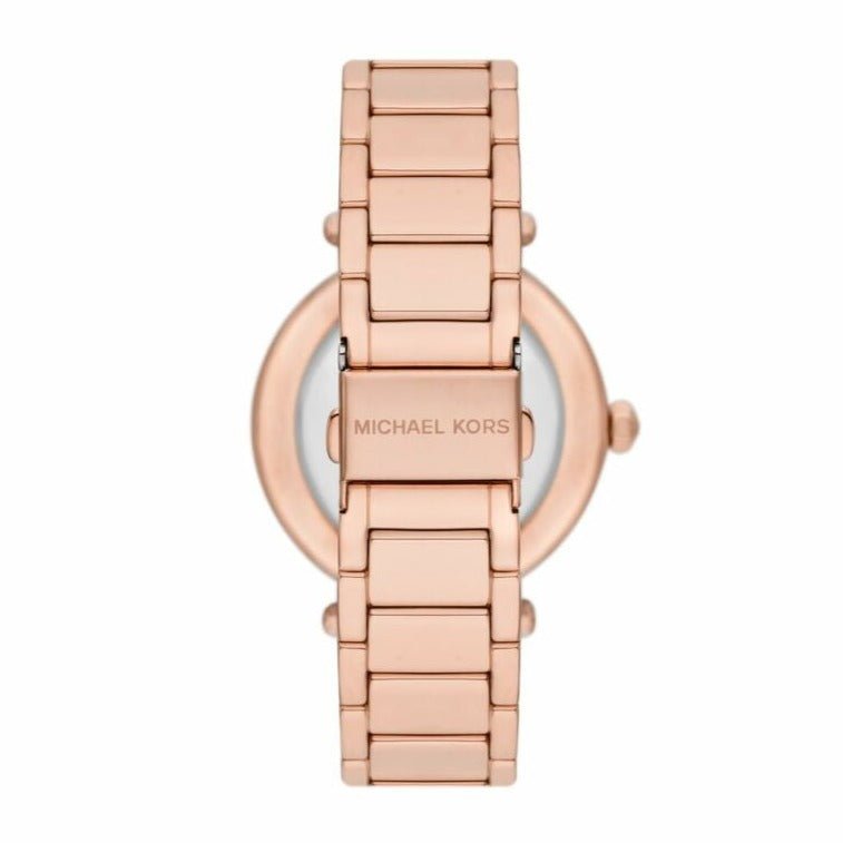 Michael Kors Parker Three-Hand Rose Gold-Tone Stainless Steel Woman's Watch | MK7286 | Time Watch Specialists