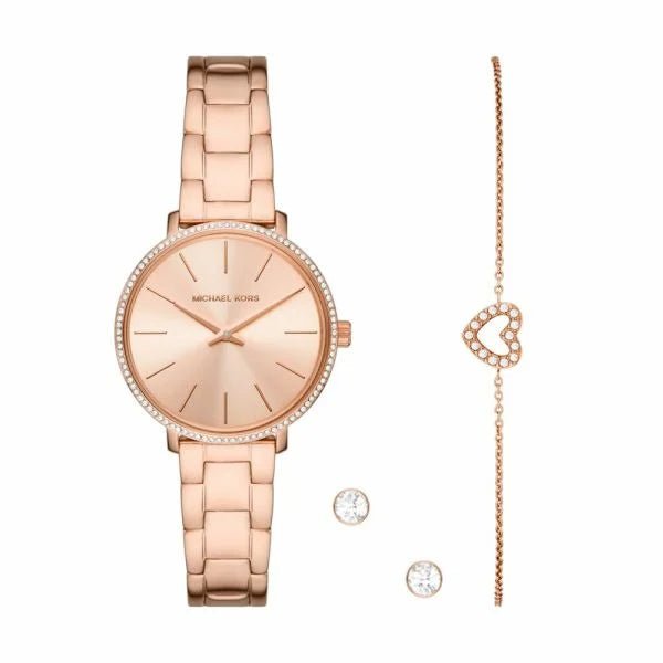 Michael Kors Pyper Rose Gold-Tone Woman's Watch and Jewelry Gift Set | MK1040 | Time Watch Specialists