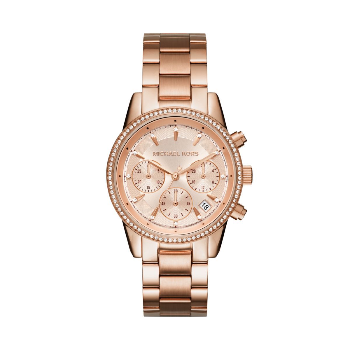 Michael Kors Ritz Rose Gold Round Stainless Steel Women's Watch - MK6357 | Time Watch Specialists
