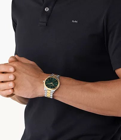 Michael Kors Slim Runway Three-Hand Two-Tone Stainless Steel Men's Watch| MK9149 | Time Watch Specialists