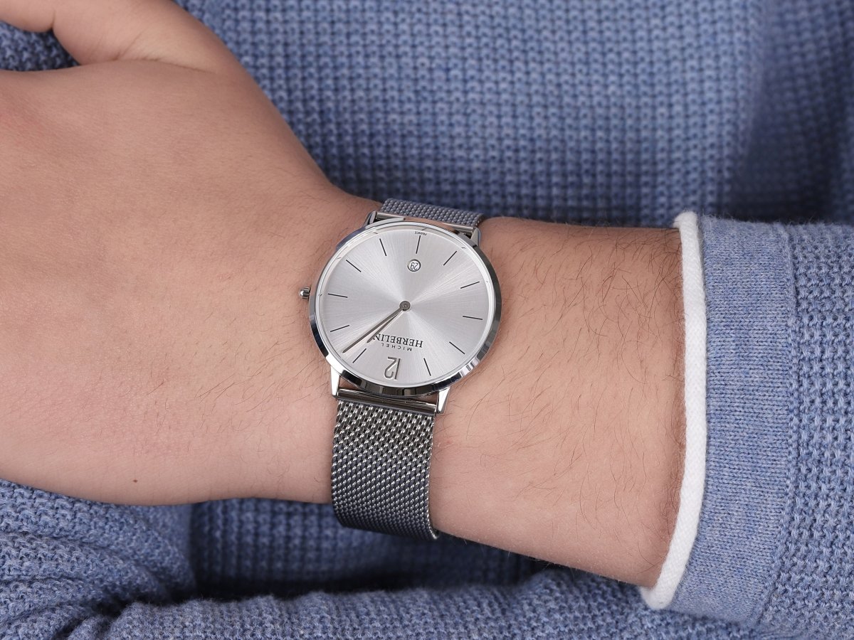 Michel Herbelin City Silver Mesh Men's Watch - 19515/11B | Time Watch Specialists