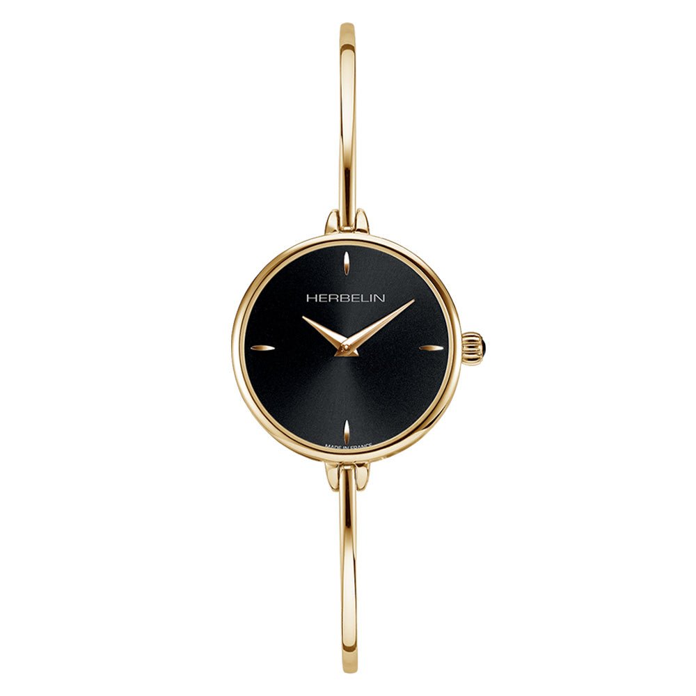 Michel Herbelin FIL Black Dial Bangle Watch - 17206/BP14 | Time Watch Specialists