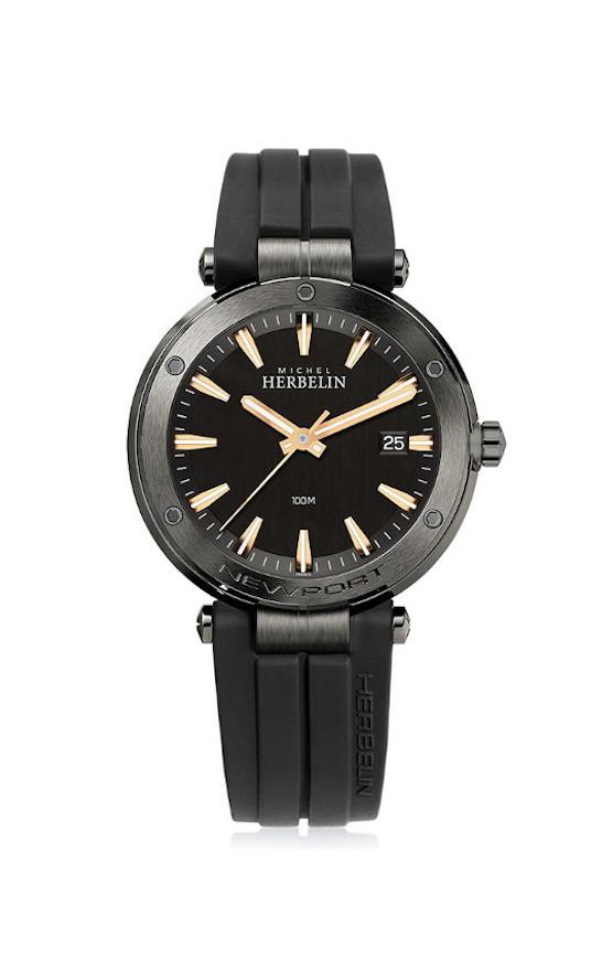 HERBELIN Newport Rose Gold Dial and Rose Gold Rubber 41mm Men's Watch | 12288/G33TCA | TIME Watches