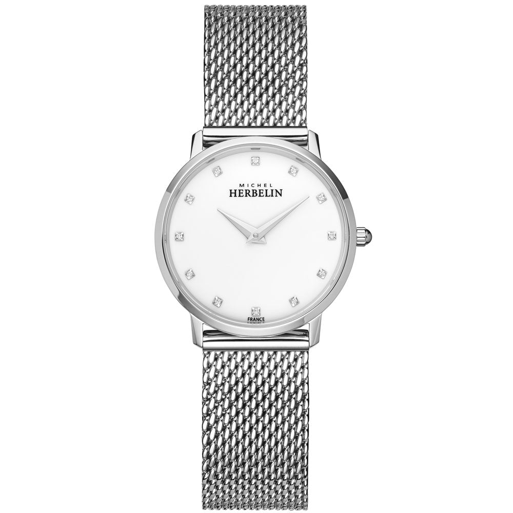 HERBELIN Equinoxe Silver Dial and White Steel Bracelet 28mm Unisex Watch | 16915/51B | TIME Watches
