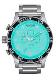 Nixon 51-30 Chrono - Silver & Turquoise Men's Watch | A13892084-00 | Time Watch Specialists
