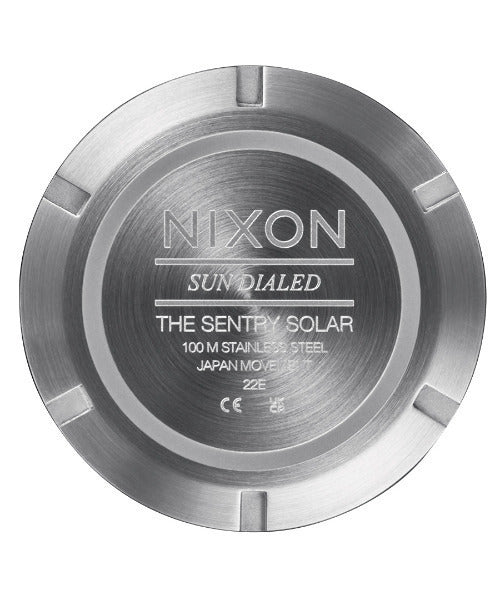 NIXON Sentry Solar Navy Sunray / Silver Stainless Steel Men's Watch | A13465091-00 | Time Watch Specialists