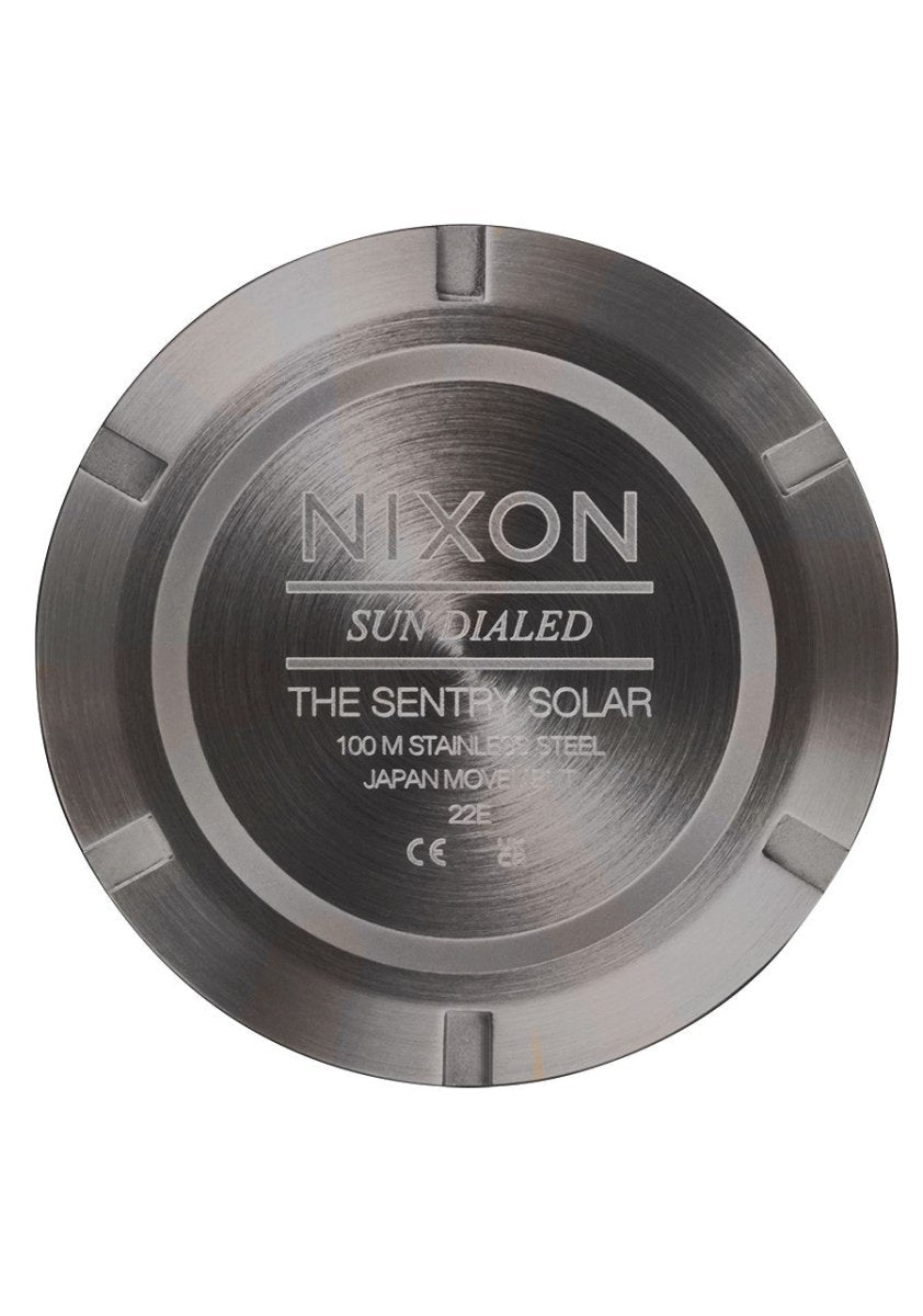 Nixon Sentry Solar Stainless Steel gunmetal Men's Watch | A1346131-00 | Time Watch Specialists