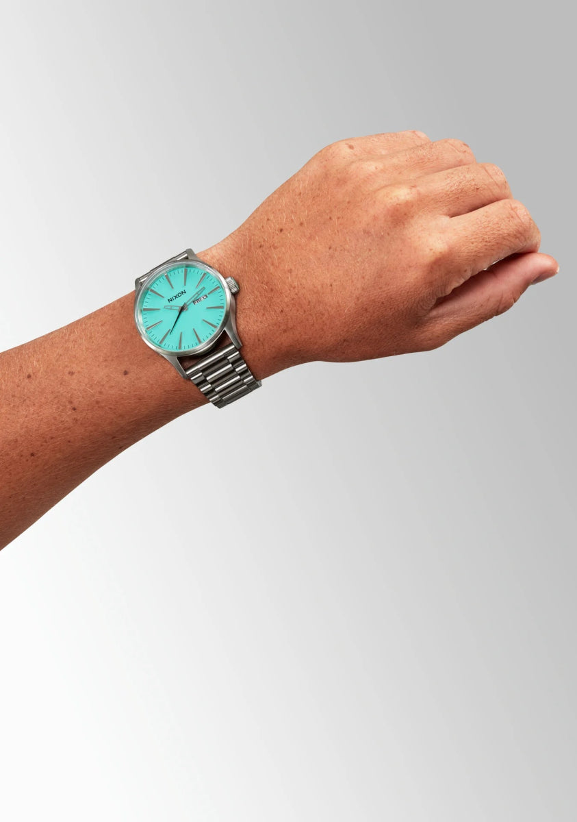 Nixon Sentry Stainless Steel Turquoise Dial Unisex Watch | A3562084-00 | Time Watch Specialists
