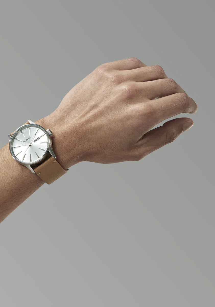 Nixon Sentry Tan Leather Unisex Watch | A1055095-00 | Time Watch Specialists