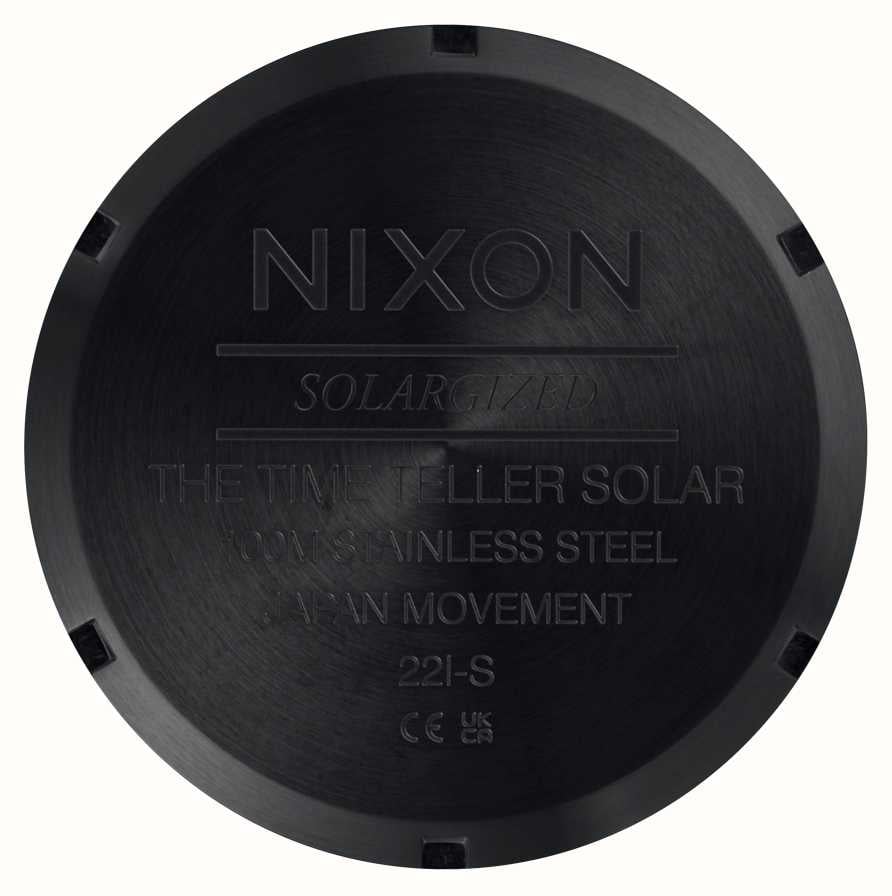 Nixon Time Teller Solar Black Dial / Black Stainless Steel Unisex Watch| A1369756-00 | Time Watch Specialists