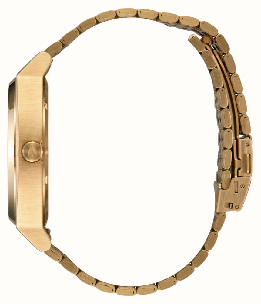 Nixon Time Teller Solar Gold Dial Stainless Steel Bracelet Unisex Watch | A1369510-00 | Time Watch Specialists