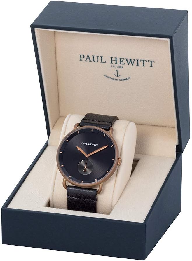 Paul Hewitt Black Leather Stainless Steel Men's Watch | PH-BW-BRBR-BS-6 | Time Watch Specialists