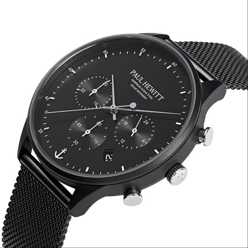 Paul Hewitt Chronograph Black Mesh Men's Watch | PH-W-0299 | Time Watch Specialists