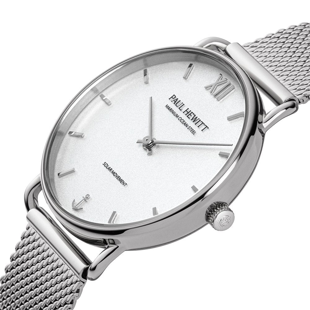 Paul Hewitt Sailor Silver White Mesh Women's Watch | PH-W-0318 | Time Watch Specialists
