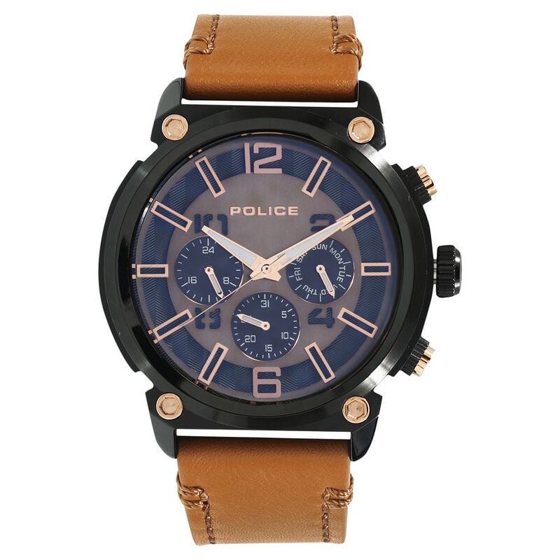 Police Brown Leather Chronograph Men's Watch | PL14378JSB11 | Time Watch Specialists