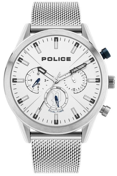 Police Silfra Three-Hands Dual Time 24H Men's Watch | PL16021JS04MM | Time Watch Specialists