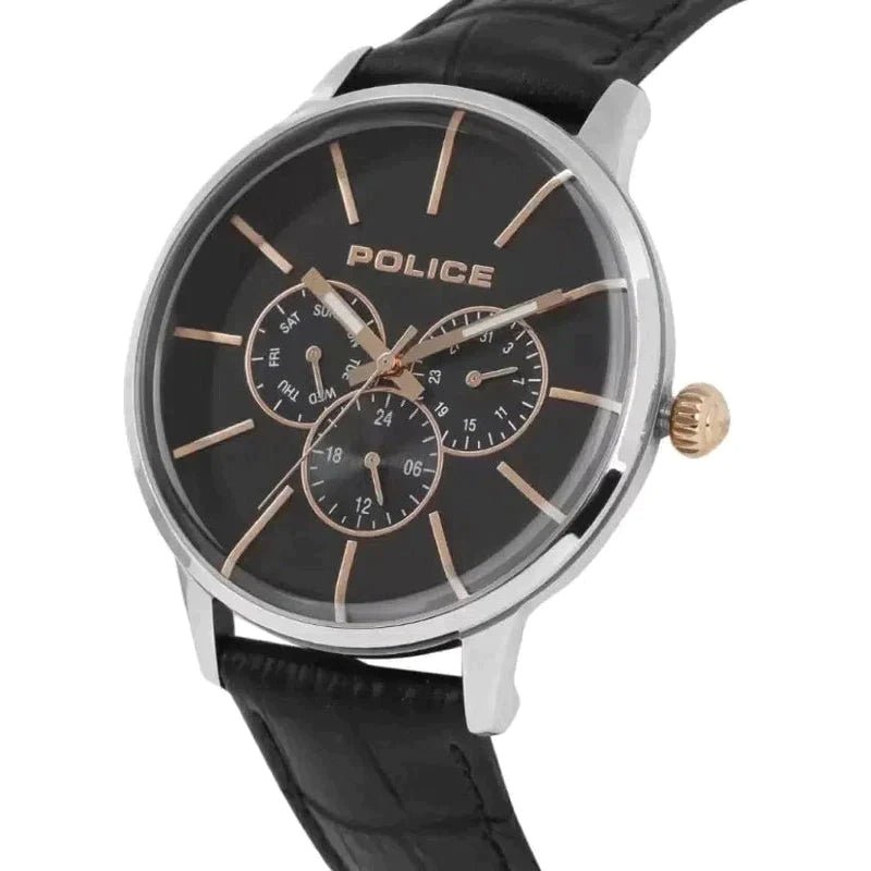Police Swift Analog Black Leather Men's Watch | PL14999JS02 | Time Watch Specialists